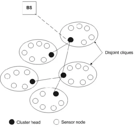Figure 2.6: Cluster-based wireless sensor network