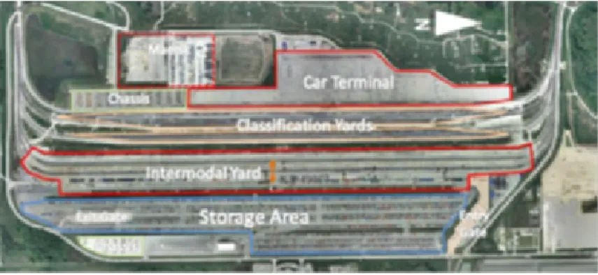 Figure 2.6: Chicago rail terminal. Source: Google Earth.