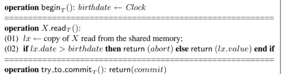 Figure 7: TL2 algorithm for a read-only transaction