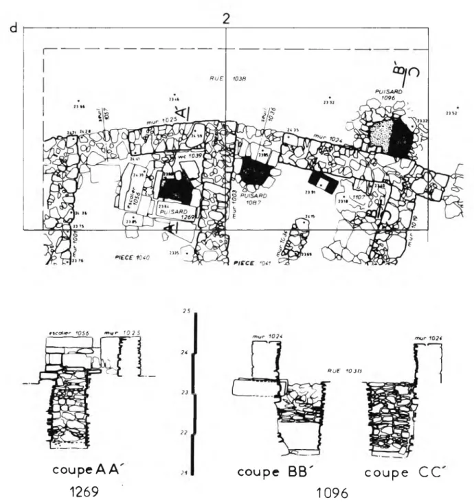 Fig.  6.  Les p u is a rd s  1269,  1087  et  1096  (avec  les  co u p e s  de  1269  et  1096).