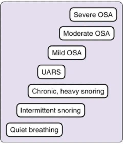 Figure 4. The spectrum of sleep disordered breathing (Kryger et al., 2005) 