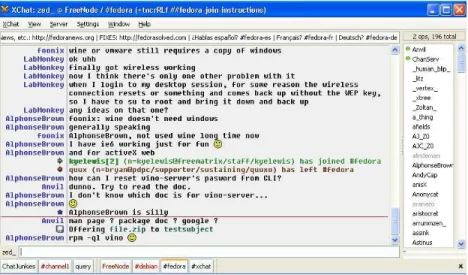 Fig. 3.10  Image d'une fenêtre de XChat
