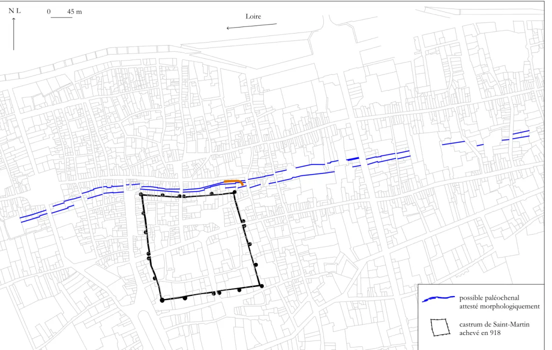 Figure 4  : castrum de Saint-Martin et possible paléochenal