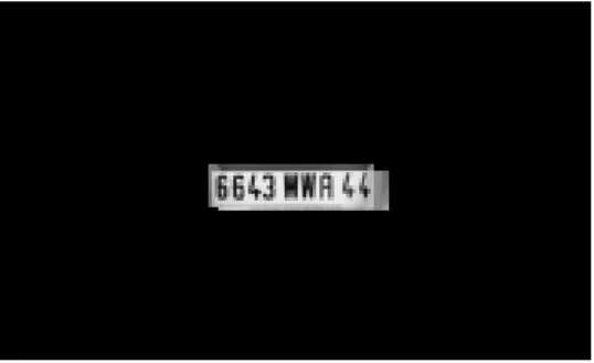 Fig. 6. LicensePlate algorithm: original image (left); detected license plate (right)