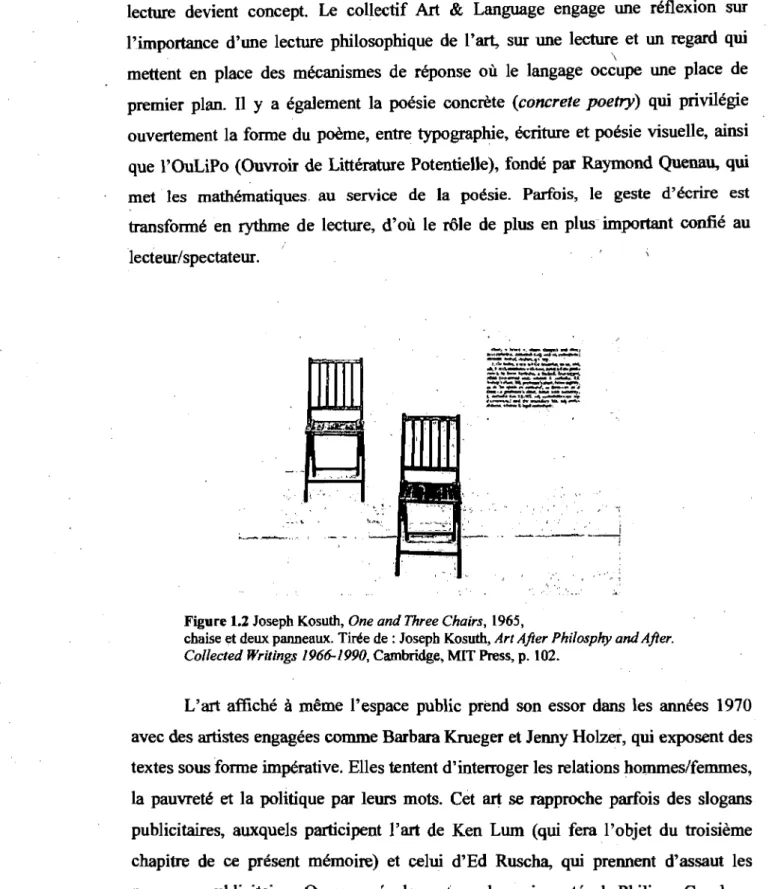 Figure 1.2 Joseph Kosuth,  One and Three Chairs,  1965, 