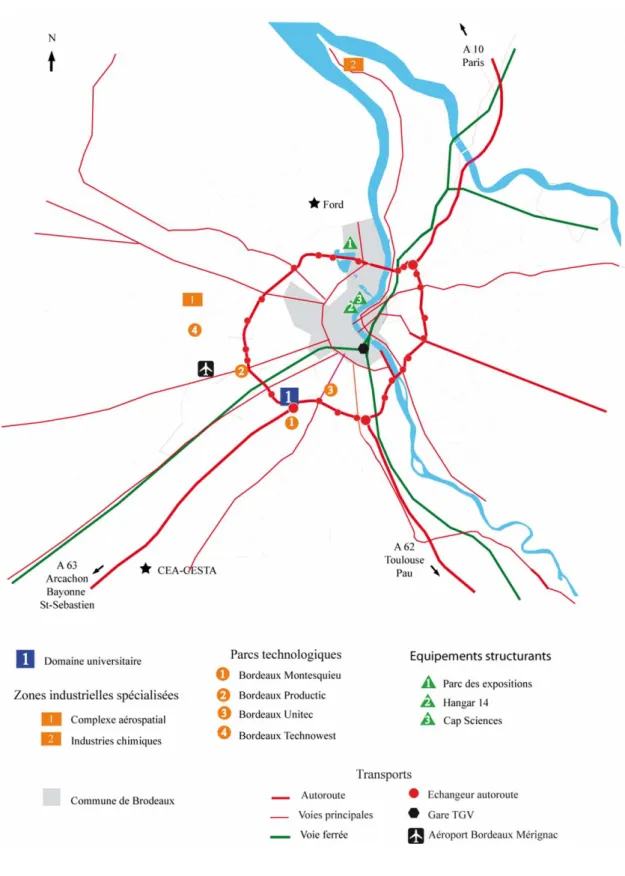 Figure 7: Carte de localisation de l'agglomération de Bordeaux 