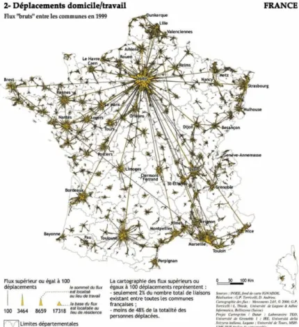 Figure 11 : Un amas territorial. Source : Dominique Andrieu et Gian Paolo Torricelli, 2002  Certains réseaux peuvent présenter des configurations telles qu’ils peuvent être un lieu, une  communauté ou un amas