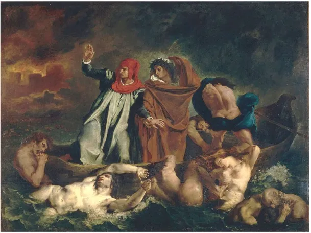 Figure 6.  Delacroix, La barque de Dante, 1822.