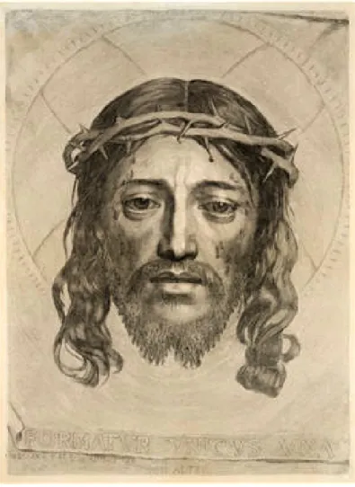 Figure 13.  Claude Mellan, Visage du Christ, 1649. 