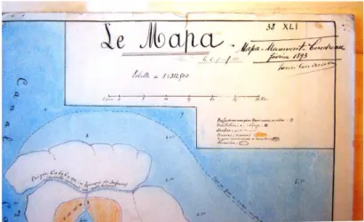 Fig. 4 Détail de la signature de Coudreau sur la carte donnée à Reclus 