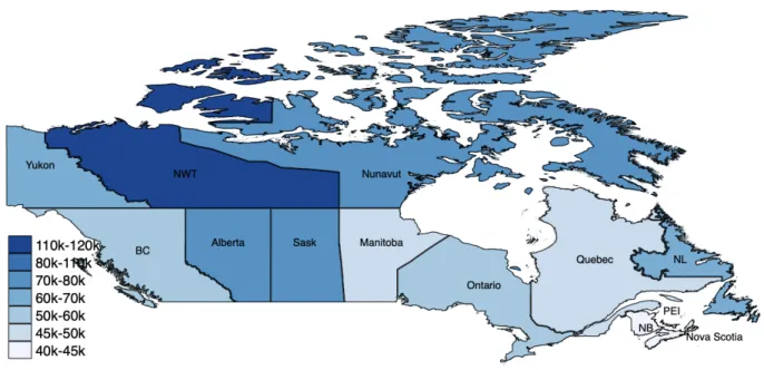 Fig. 1: GDP per capita by province/territory in Canada in 2017