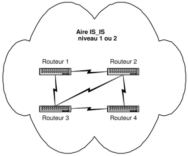Figure 3 : Topologie de routage des équipements réseaux au sein d’une aire IS_IS 