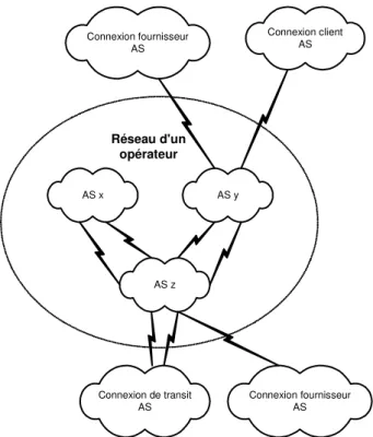 Figure 4 : Topologie de routage des systèmes autonomes BGP 