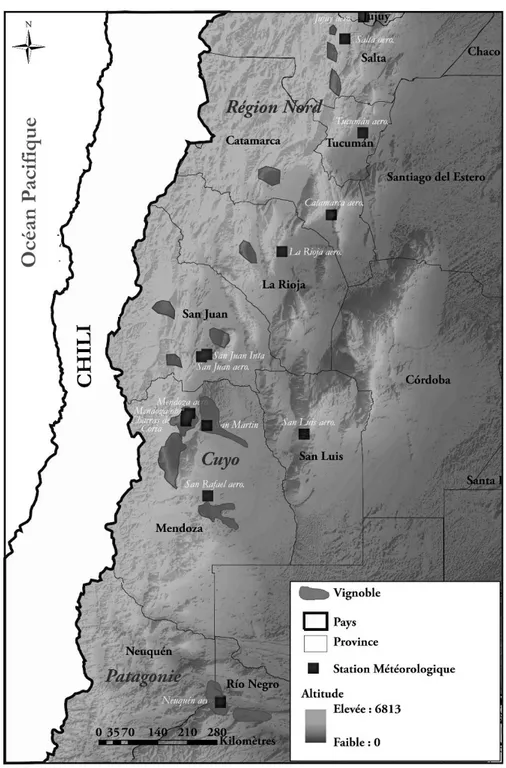 Figure 1 : Principales zones de production viticole en Argentine / Main wine-growing areas in Argentina 