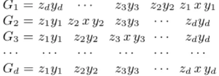 Fig. 2. A tight example for the (2d+1)-approximation algorithm. The optimal solution deletes one single-marker x instead of all 2d + 1 single-markers.