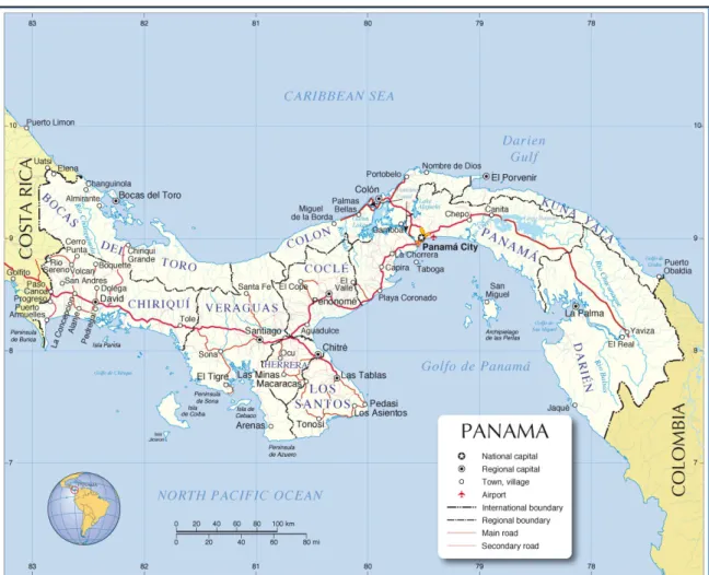 Figure 2 – Carte géopolitique du Panama et de ses provinces 