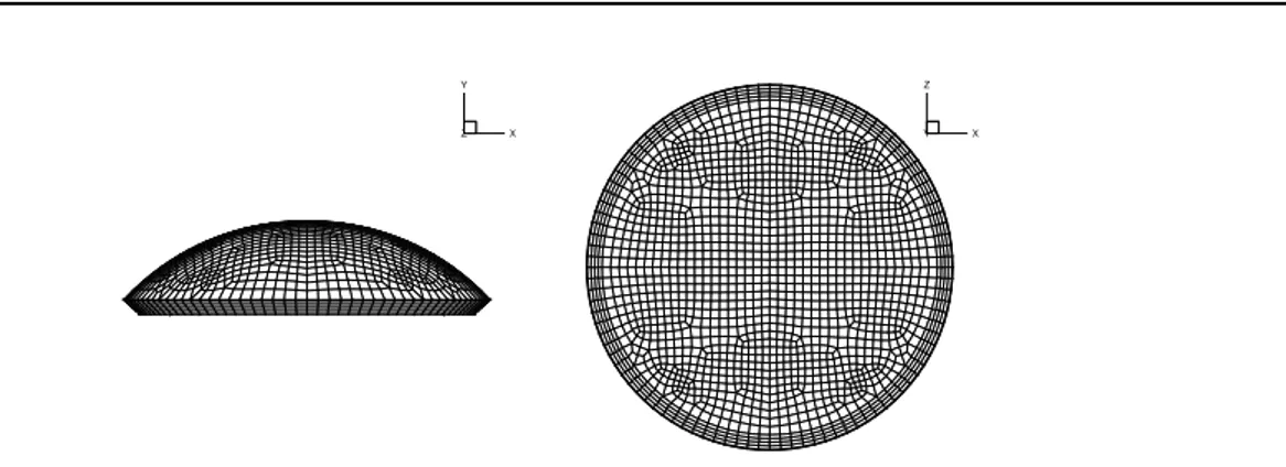 Figure 1: Geometry of the finite element model for the human cornea.