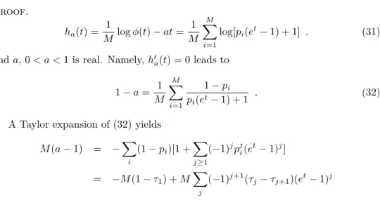 Table 1 synthesized the obtained results. It thus illustrates the tightness of the large deviation approximation.