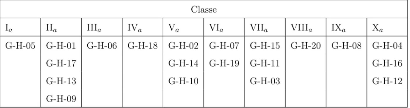 Table 5.9: Classification des instances hétérogènes de Golden