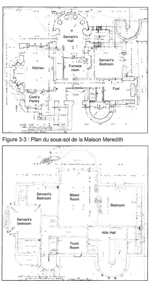 Figure 3-3 : Plan du sous-sol de la Maison Meredith