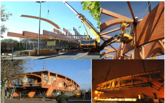 Figure 21: Assemblage et installation de la passerelle de Vaires-sur-Marne (Source :  www.cndb.org) 