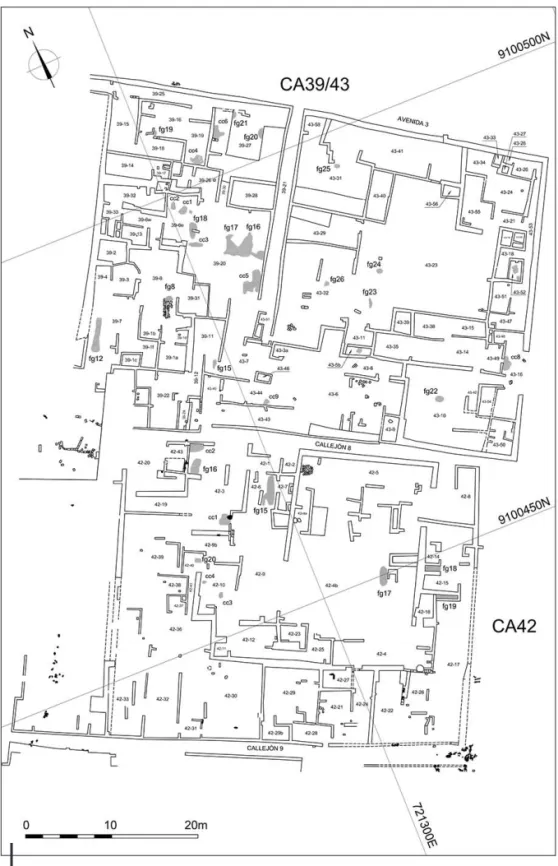 Figura 5 – Plano de los Bloques Arquitectónicos 3 (cA42) y 4 (cA39/43)