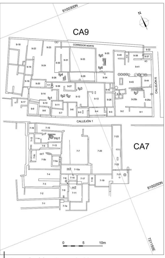 Figura 3 – Plano de los conjuntos Arquitectónicos 7 y 9 (cA7 y cA9)