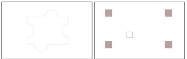 Figure 5: Visual backgrounds of the tasks: (Left) in Drawing, a shape was displayed on the background, including straight and curves lines, and angles