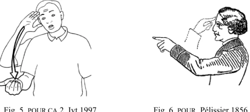 Fig. 5.  POUR ÇA  2. Ivt 1997.                          Fig. 6.  POUR . Pélissier 1856.