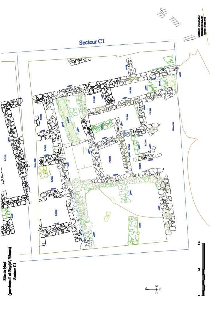 fig. 7 : secteur C, plan du Chantier C1