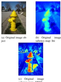 Figure 7: SAMI could be used to compare saliency al- al-gorithms for an application of object segmentation