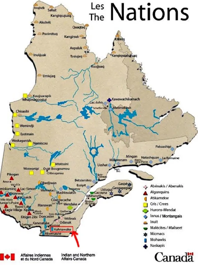 Figure 1 -  Map of the Quebec Aboriginal Communities   