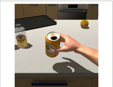 FIGURE 6 | Illustrative use case: shaking a virtual can and perceiving its content.
