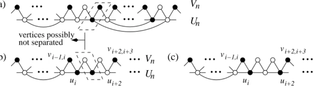 Figure 3: (a) How to treat isolated non-codewords in V n ; (b) and (c) How to treat a duet.