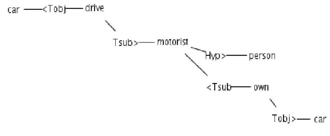 Figure 2.4 – Graphe sémantique obtenu à partir de la définition de motorist