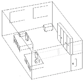 Fig. 2 – Model of human body (height: 169 cm) Fig. 1 – Office environment study 