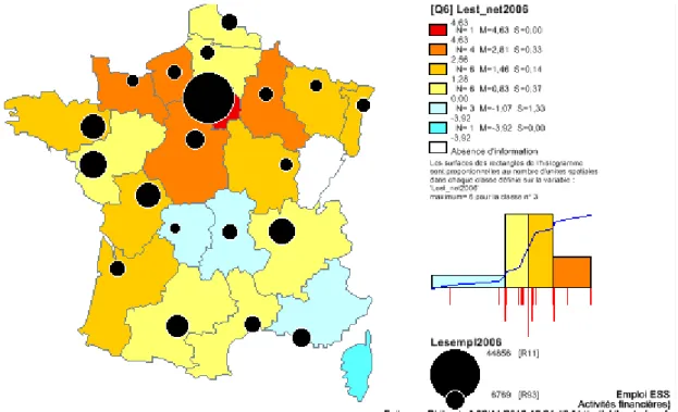 Figure 8 Taux de création nette d’emploi selon les régions en 2006 : activités financières 