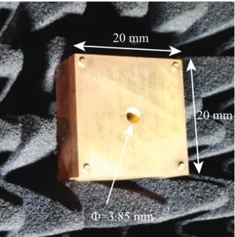 Figure 4. Picture of the circularly polarized horn antennas designed to work in the 270–330 GHz frequency range.