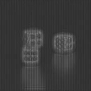 Figure 5. Hologram of an image of some dice. (Original Image courtesy Remi Rouaud, France Telecom OLPS)