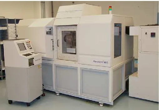 Figure I.7 : tour de très grande précision Nanoform 600 de Precitech pour le tournage à l’outil diamant et la  microrectification
