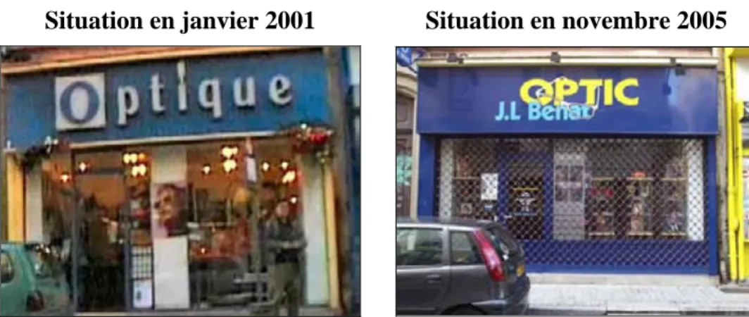 Figure 13 - Deux exemples de réfection de façade dans la rue de Marseille 