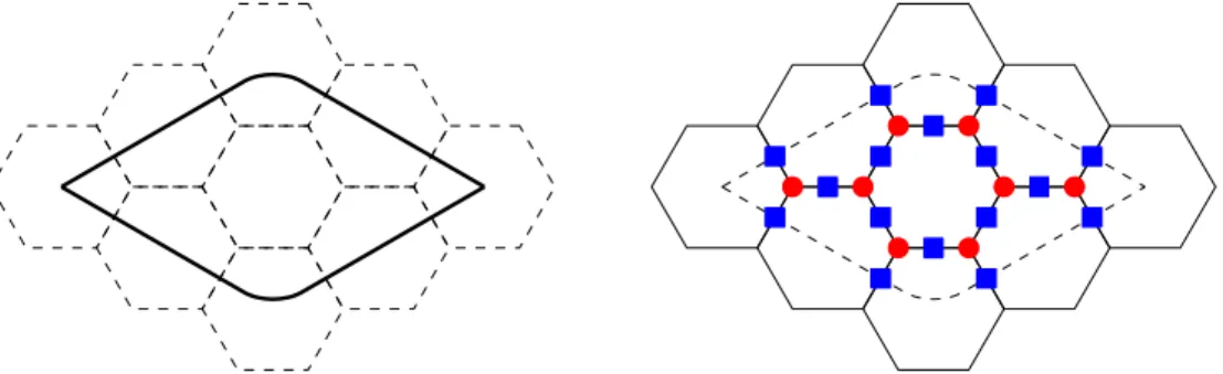Figure 12. The possible ways in which the front for Λ can intersect a hexagonal tile.