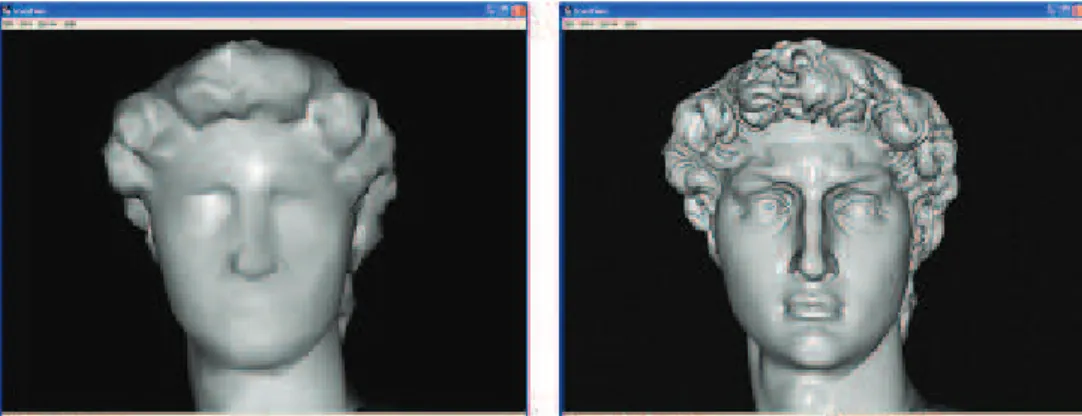 Figure 1.12: Client-side low resolution (left) and server-side high resolution (right) model renderings