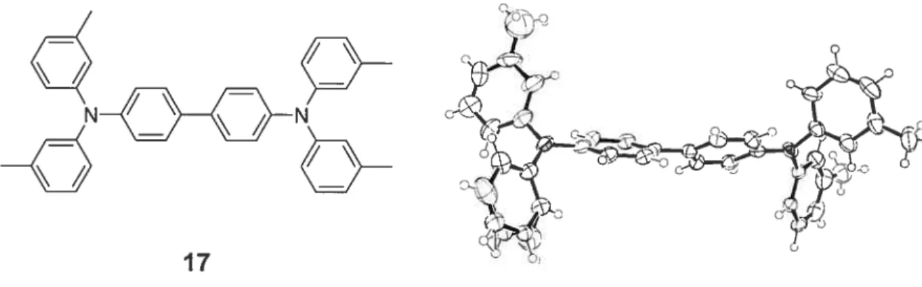 Figure 2.4 ORTEP diagram of compound 17. Note the planar geometry of the nitrogen atoms.98