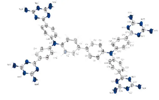 Figure 2.24 ORTEP diagram of tecton IBDAT 2 DMSO I CH3CH2OH, with the numbering scheme