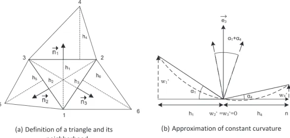 Fig. 3. Discretization of a plate triangular patch element.