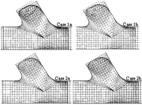 Fig. 17. The ﬁnal shapes obtained in the four analysed cases.