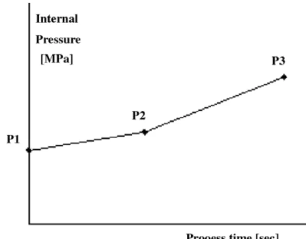 Fig. 2. The hypothesised pressure vs. process time curve shape.
