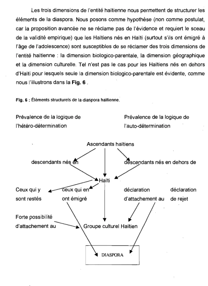 Fig. 6 : Éléments structurels de la diaspora haïtienne. 