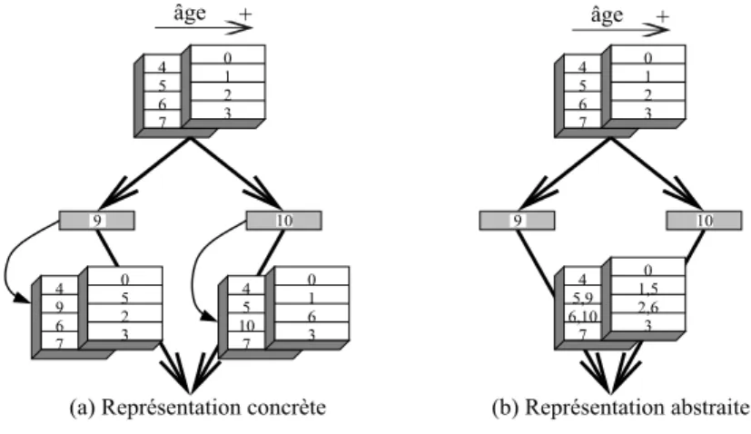 Fig. 1.6: Représentation concrète et abstraite des caches.